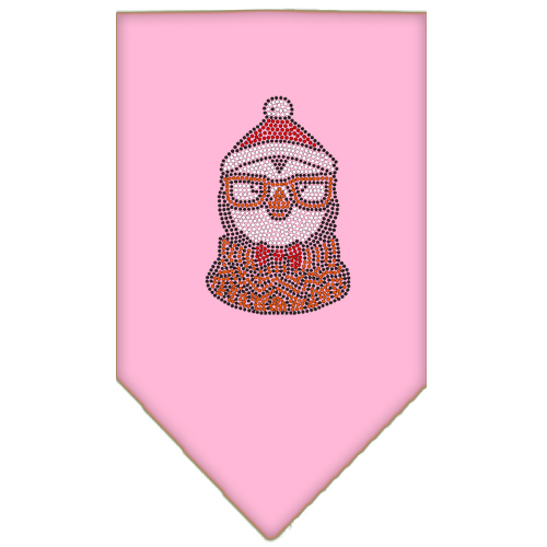 Hipster Penguin Rhinestone Bandana Light Pink Small